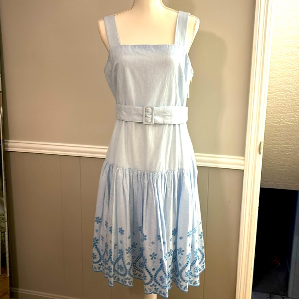 Draper James embroidered belted sundress. NWT. Size 8
